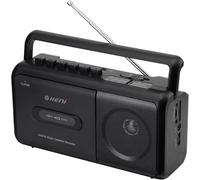 Portable Cassette Player Boombox with AM/FM Radio Stereo, Cassette Recorder with Headphone Jack, Battery Operated or Mains Plug