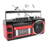 Portable Cassette Player, Classic 80s Retro Style Tape Recorder, USB AM/FM/SW Multiband Radio, Bluetooth Wireless MP3 Audio Cassette Tape Player for Family Gathering/Travel,Red