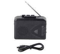 Portable Cassette Player Classic Multifunction AM FM Radio Stereo Compact Tape Player for All Ages Black