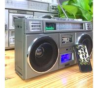 Portable Cassette Player Recorder, Classic 80s Retro Street Boombox with Bluetooth, 4 Speakers - USB/AUX Support for Family Gathering Travel Street Dance, Outdoor Activities