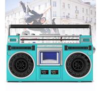 Portable Cassette Player Recorder with AM/FM Radio, Bluetooth Boombox, SD/USB Input, Retro Design, Ideal for Gatherings and Street Dance