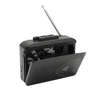 Portable Cassette Player Tape Recorder, Cassette Player Retro Stereo Cassette Tape Player AM/FM Radio Auto Reverse Stop Pocket Audio Music Cassette Tape to Digital Converter Black