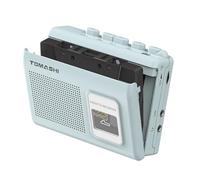 Portable Cassette Player, Tape Recorder with Built-in Speaker, Microphone, Headphone Jack, 4.57 x 3.54 x 1.38 inches (Blue)
