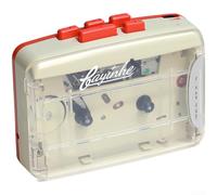 Portable Cassette Player with FM Radio, Retro Tape Recorder with USB Charging & 2 AA Battery Power, Transparent For Walkman Style Stereo Headphones Included(Red)