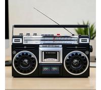 Portable Cassette Tape Player, Retro Cassette Player, FM AM SW1 SW2 Radio Stereo, BT Cassette Tape Player Recorder with Built-in Speaker, for Family Gatherings & Square Dancing,Black