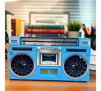 Portable Cassette Tape Player, Retro Cassette Player, FM AM SW1 SW2 Radio Stereo, BT Cassette Tape Player Recorder with Built-in Speaker, for Family Gatherings & Square Dancing,Blue