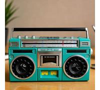 Portable Cassette Tape Player, Retro Cassette Player, FM AM SW1 SW2 Radio Stereo, BT Cassette Tape Player Recorder with Built-in Speaker, for Family Gatherings & Square Dancing,Green
