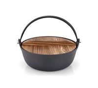 Portable Cast Iron Pots With Wood Lid Dutch Oven Outdoor Camp Cookware Deepening Soup Pots For Camping Cooking Hiking Outdoor Camping Cooking