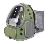 Portable Cat Bag, Handheld Shoulder Pet Backpack, Large Capacity Expandable Transparent Pet Bag, Breathable Dog Carry-out Case(Green)