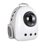 Portable Cat Bag Space Capsule Pet Backpack Cat and Dog Backpack Pet Handbag Suitable for Outdoor Travel (White+grey)