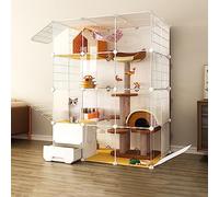 Portable Cat Cage, Large Indoor Cat Cage, Indoor Cat Cage with Litter Box, Pet Cages for Small Animals, Indoor Diy Cat Playpen, for Small Dog and Cat,111 * 75 * 147cm