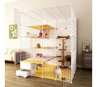 Portable Cat Cage, Large Indoor Cat Cage, Indoor Cat Cage with Litter Box, Pet Cages for Small Animals, Indoor Diy Cat Playpen, for Small Dog and Cat,147 * 147 * 183cm