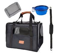 Portable Cat Carrier with Breathable Mesh/Removable Mat - Airline Approved Removable Mat and Breathable Mesh Foldable Carrier (Max 7kg)