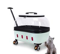 Portable Cat Carrier with Wheels, Stable Structure, Breathable Mesh, Telescopic Handle, Ideal for Small Pets Travel - Perfect for Cats and Small Animals