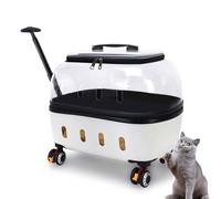 Portable Cat Carrier with Wheels, Sturdy Structure, Breathable Mesh, Telescopic Handle, Travel Design, Ideal for Small Pets and Cats, Convenient Pet Travel Solution