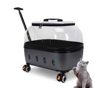 Portable Cat Carrier with Wheels, Travel Design for Small Pets, Sturdy Structure, Breathable Mesh, Telescopic Handle, Ideal for Cats and Small Animals