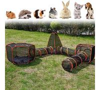 Portable Cat Enclosure and Tunnel Playpen, 6-in-1 Design for Indoor and Outdoor Adventures, Perfect for Cats, Rabbits, Ferrets, and Small Pets