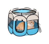 Portable Cat Enclosure, Semi-Closed Mesh Outdoor Cat Cage, Airy Carrier for Puppies Ferrets Hedgehogs Hamster Pigs Travel Camping Indoor