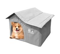 Portable Cat House, Cooling Pet Rest Cave, Foldable Pet House, Ventilated Design Hot and Cold Weather for Indoor, Outdoor, 17.72 x 13.39 x 14.17 inches, Grey