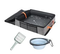Portable Cat Litter Box Water-Resistant Foldable Toilet Easy Carrier | Traveling Litter Box for Cats for Cats Road Trip Hotel Stays Car