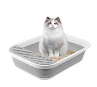 Portable Cat Litter Tray - Waterproof Travel Tray for Small Cats, Pedal Design | Modern Design Foldable Cat Litter Tray, Long Lasting