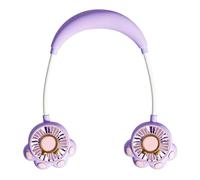 Portable Cat Neck Fan Hands Free 2 Speeds Silicone | Powerful Airflow, Wearable Neck Fan for Women Men Mom Dad Wife Husband Families