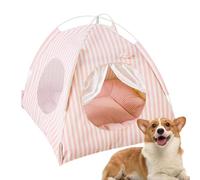 Portable Cat Tent House, Small Dog Tent - Semi-Closed Kitten for Indoor Play - Comfortable Animal Rest Cushion with Removable Washable Mesh for