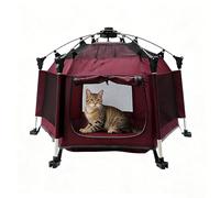 Portable Cat Tent Pop Up, Foldable Indoor Cat House Tent with Mesh Panels, Weatherproof Cat House for Outdoor Cats, Easy Set Up Pop-Up Cat Tent for Patio, Balcony(66cmx45cmx65cm)