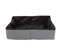 Portable Cat Travel Litter Box, Water Proof Collapsible Cat Litter Box Traveling Camping Kitty Supplies for Hotel Airplane and Other Outdoor Use (Gris)