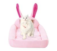 Portable Cat Warm Bed, Cute Puppy Nest Sleeping Bed Washable Pet Bed, Detachable Pet Warm Nest Cat Beds Pad 45x32x14cm/17.72x12.6x5.51 Inches for Indoor Cats Or Small Dogs, Puppy, Kitten (Pink)