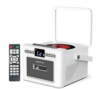 Portable CD Player, 5.1 Bluetooth Boombox Cassette Player with 5000mAh Battery, 5W Dual Stereo Speakers, FM Radio, Tape Recording, LED Display, Remote Control for Home Travel AUX/USB/SD white