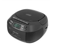 Portable CD Player and Cassette Player Combo with FM Radio, USB/AUX Playback, Stereo Sound, Remote Control, Tape Recording, AC/DC Powered