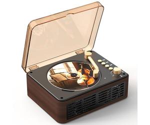 Portable CD Player Bluetooth with Speakers - Lehwey Desktop CD Players for Home, Built-in Dual Stereo Speakers, FM Radio, Repeat, Remote Control, Supports USB/AUX/Type-C, Retro Gift, for Kids, Brown