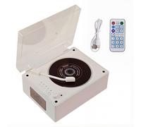 Portable CD Player Bluetooth with Speakers, Small Retro DVD Player with Remote Control, Supports USB/AUX/Type-C, Rechargeable Music Player, 3.5mm AUX Desktop CD Player for Home Office Decor white