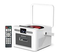 Portable CD Player Boombox with Bluetooth 5.1, Cassette and FM Radio, White