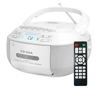 Portable CD Player Boombox with Bluetooth, AM FM MP3 Radio, Remote Control, LED Display - Personal Music Player for Home & Family Use