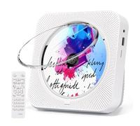 Portable CD Player, CD Players Bluetooth 5.1 with Remote Control Support Timer, HiFi Speakers, LED Display, FM Radio, AUX/USB/TF Playback, CD Player Children for Home Gift (White)