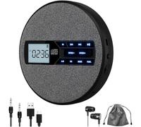 Portable CD Player Dual Speakers for mp3 USB AUX Portable CD(Deep Space Gray) | Dual speakers, rich immersive sound, for mp3 playback, USB AUX output, portable music