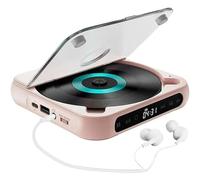 Portable CD Player for Car with Bluetooth 5.3, Rechargeable Mini CD Player with HiFi Speakers, USB/AUX Support, Compact Lightweight Personal for Home Travel Office