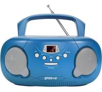 Portable CD Player Groove Boombox AM FM Radio Dual Power Port Blue New