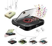 Portable CD Player, Home CD Player, Built-in Hi-Fi Speaker, Support USB/Bluetooth and Loop Play Mode, Wall-mountable Remote Control, Suitable for Home, Office and Travel