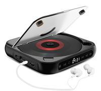 Portable CD Player,Personal CD Player with Bluetooth,Rechargeable Small CD Players Headphones,Built-in HiFi Speakers,LCD Screen,for Home,Office,Travel Multi-Room Use (Black)