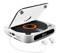 Portable CD Player,Personal CD Player with Bluetooth,Rechargeable Small CD Players Headphones,Built-in HiFi Speakers,LCD Screen,for Home,Office,Travel Multi-Room Use (White)