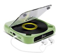 Portable CD Player,Personal CD Player with Bluetooth,Rechargeable Small CD Players Headphones,Built-in HiFi Speakers,LCD Screen,for Home,Office,Travel Multi-Room Use (green)