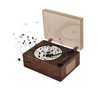 Portable CD Player Rechargeable Remote Control Home Music Player Bluetooth 5.0 Support CD BT USB 3.5mm AUX Speakers Retro DVD Player Type-C Desktop for Home Office Decor Three Colors (Walnut)