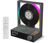 Portable CD Player, Retro Music Player with Remote Control, Transparent Dustproof Body, Independent Sound Chamber Design, 5 Light Effects for Home and Office Decor