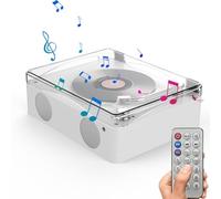 Portable CD Player, Vintage Phonograph, Rechargeable with Built-in Stereo Speaker, Multi-Mode Playback, USB Lossless Playback, Remote Control