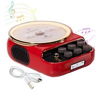 Portable CD Player - Vintage Two-way Bluetooth Speaker, 4000mAh Personal Music Player with Touch Buttons for FM, TF, CD, Bluetooth - Ideal for Kitchen, Desk, Bedroom, Office, Party
