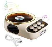 Portable CD Player - Vintage Two-way Bluetooth Speaker, 4000mAh Personal Music Player with Touch Buttons for FM, TF, CD, Bluetooth - Ideal for Kitchen, Desk, Bedroom, Office, Party