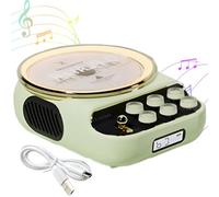Portable CD Player - Vintage Two-way Bluetooth Speaker, 4000mAh Personal Music Player with Touch Buttons for FM, TF, CD, Bluetooth - Ideal for Kitchen, Desk, Bedroom, Office, Party